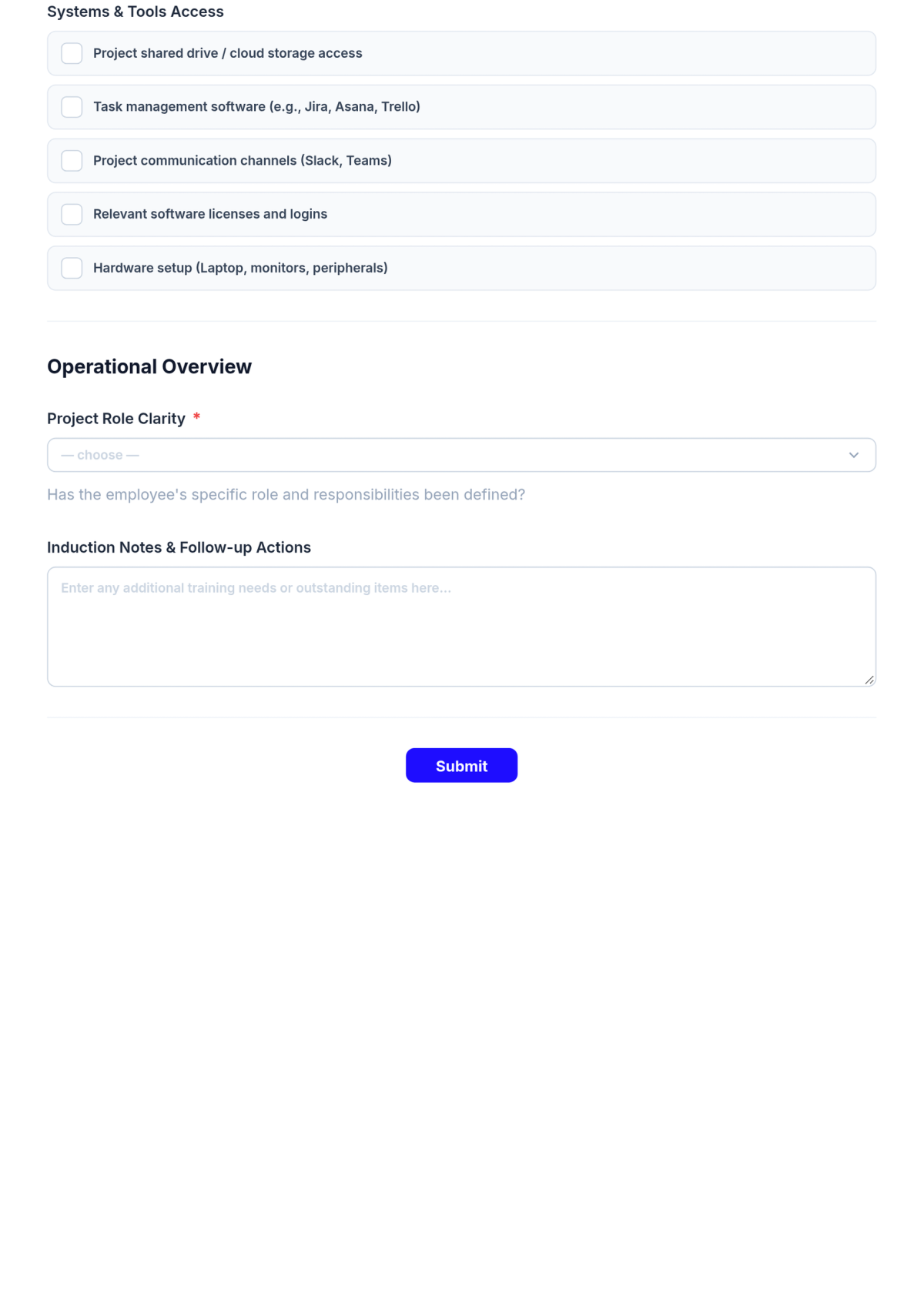 Free Project-Based Induction Checklist Outline Template & AI Maker Free Project-Based Induction Checklist Outline Template & AI Maker
