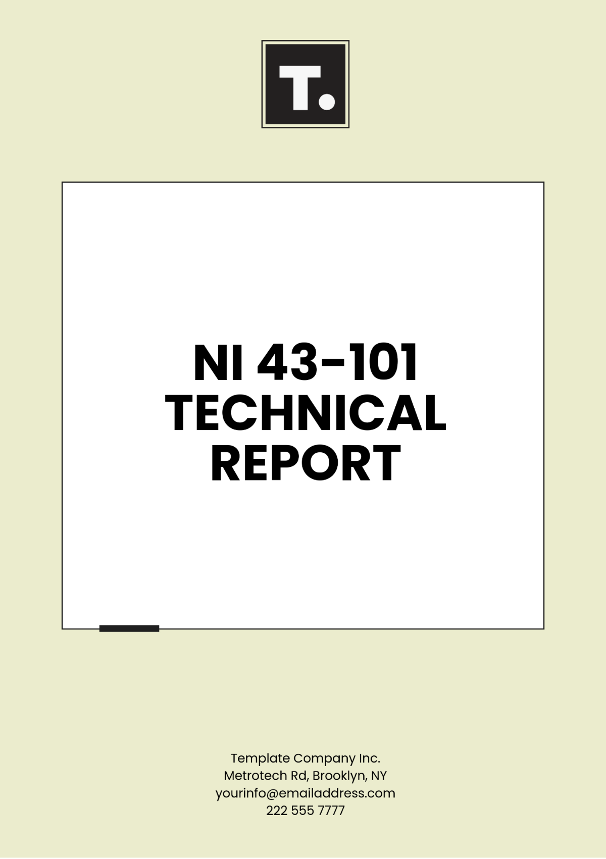 NI 43-101 Technical Report Template - Edit Online & Download