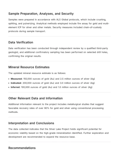 Free NI 43-101 Technical Report Template to Edit Online