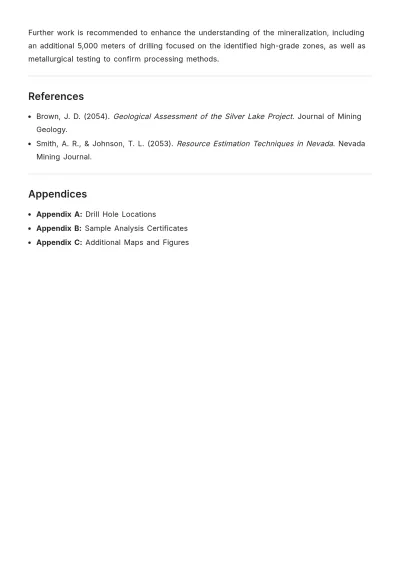 Free NI 43-101 Technical Report Template to Edit Online