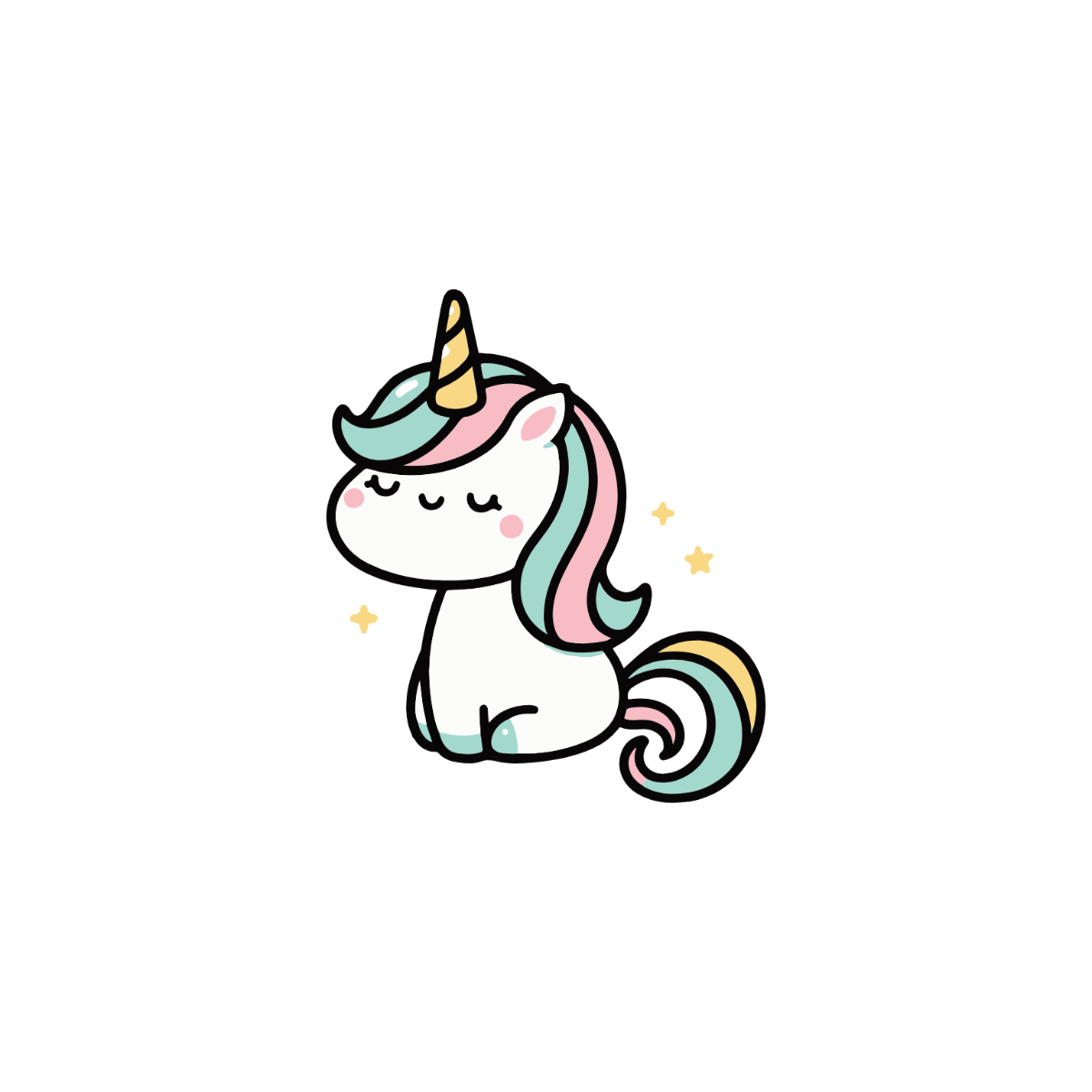 Hand-Drawn Unicorn Clipart - Edit Online & Download