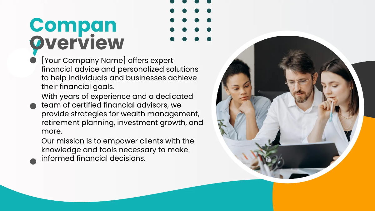 Free Financial Advisor Presentation Template to Edit Online