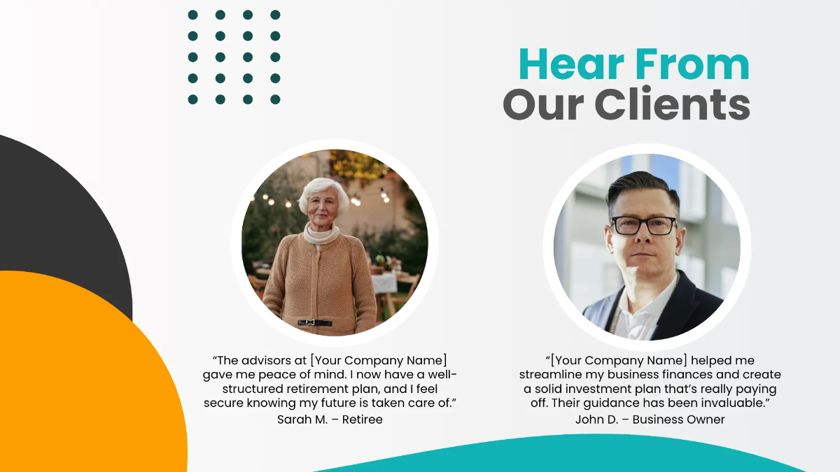 Free Financial Advisor Presentation Template to Edit Online