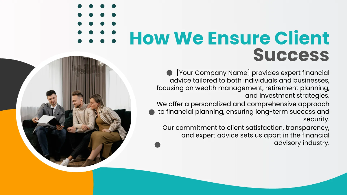 Free Financial Advisor Presentation Template to Edit Online