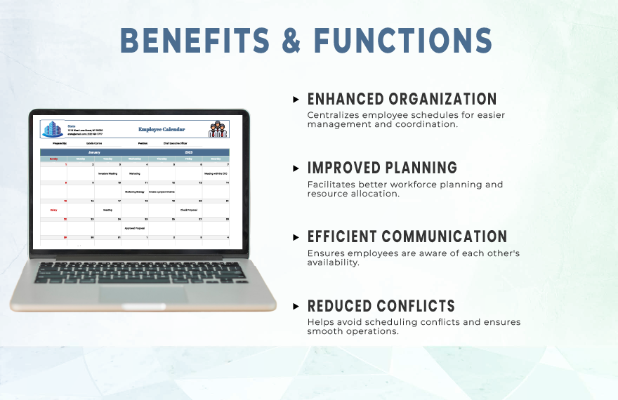 Employee Calendar Template