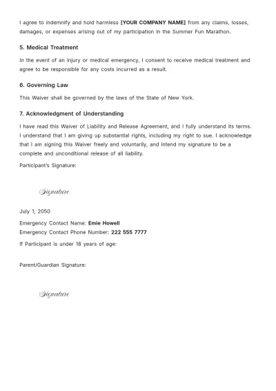 Free Waiver Form Letter Design Template to Edit Online