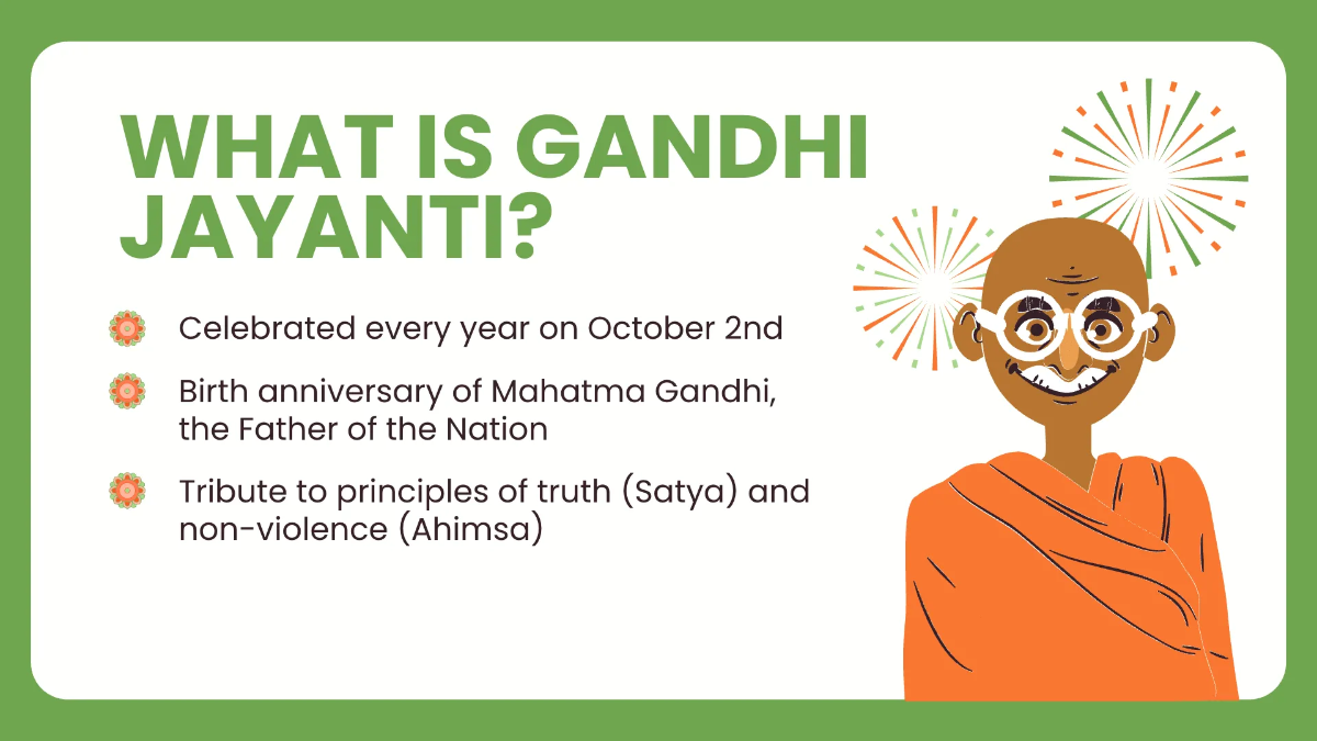 Free Gandhi Jayanti Presentation Template to Edit Online