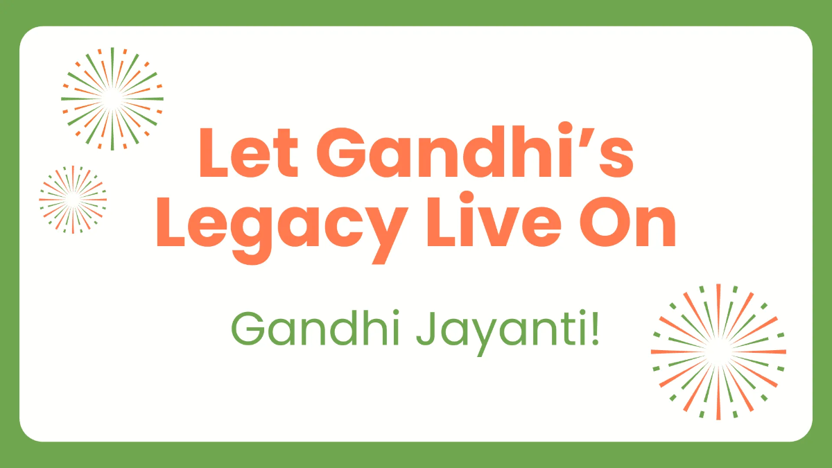 Free Gandhi Jayanti Presentation Template to Edit Online