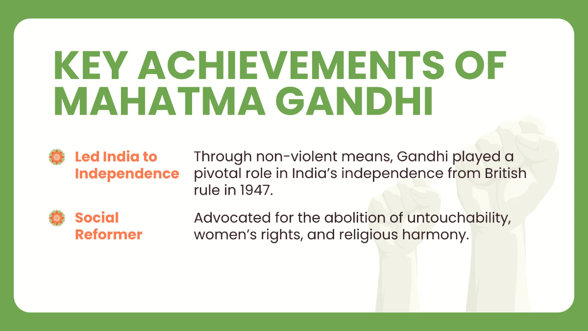 Free Gandhi Jayanti Presentation Template to Edit Online