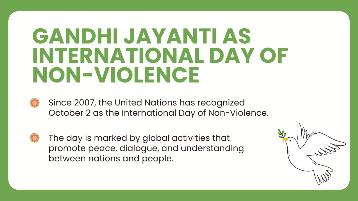 Free Gandhi Jayanti Presentation Template to Edit Online