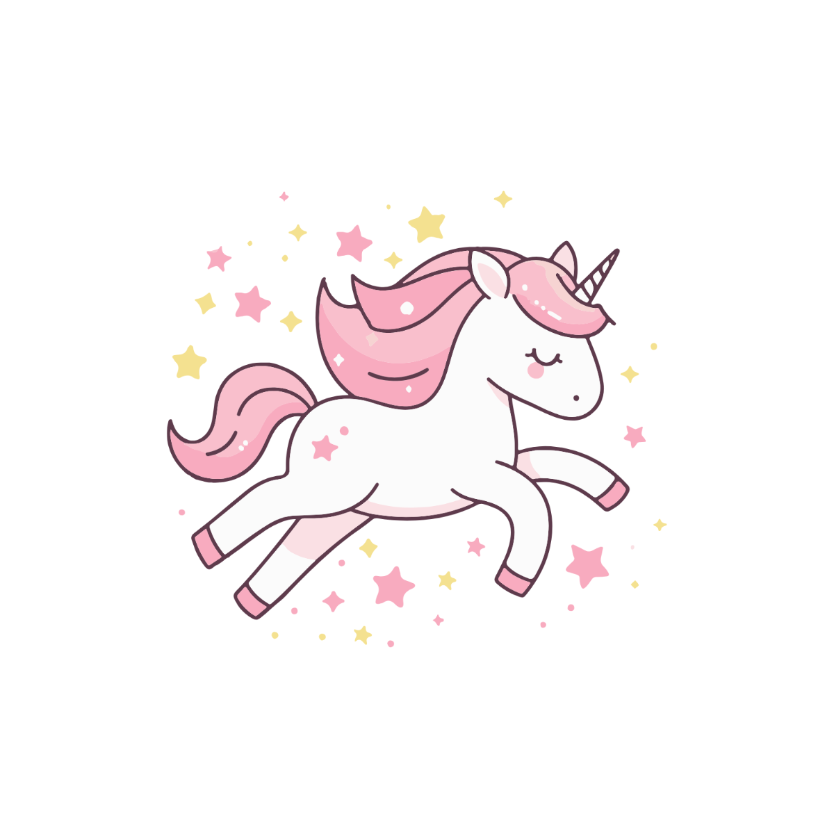 Unicorn with Stars Clipart