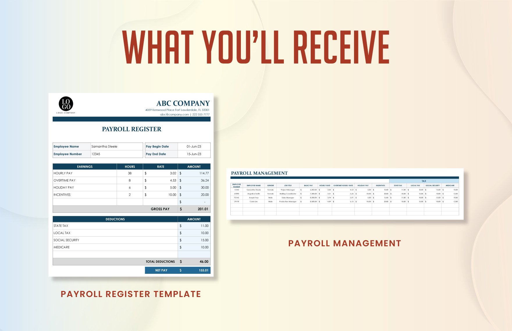 Payroll Register Template