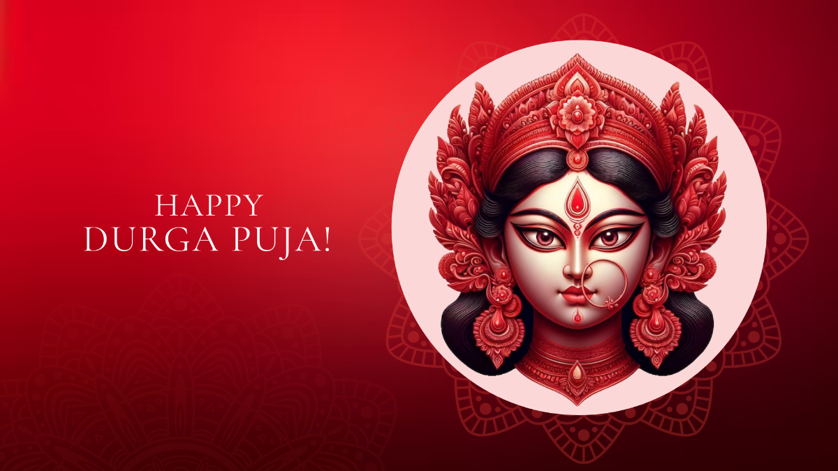 Red Durga Puja Background