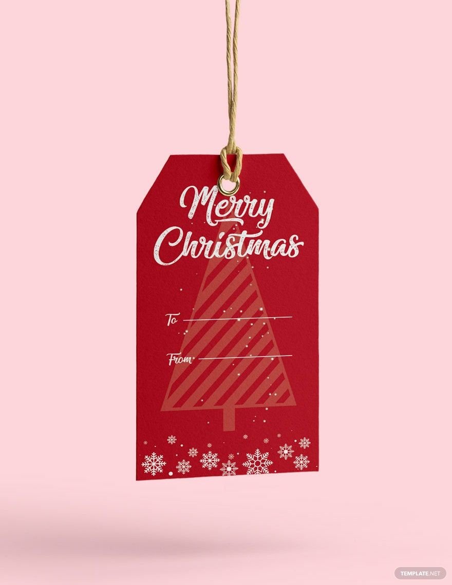 Christmas Tag Template in Word, Illustrator, PSD, Apple Pages, Publisher