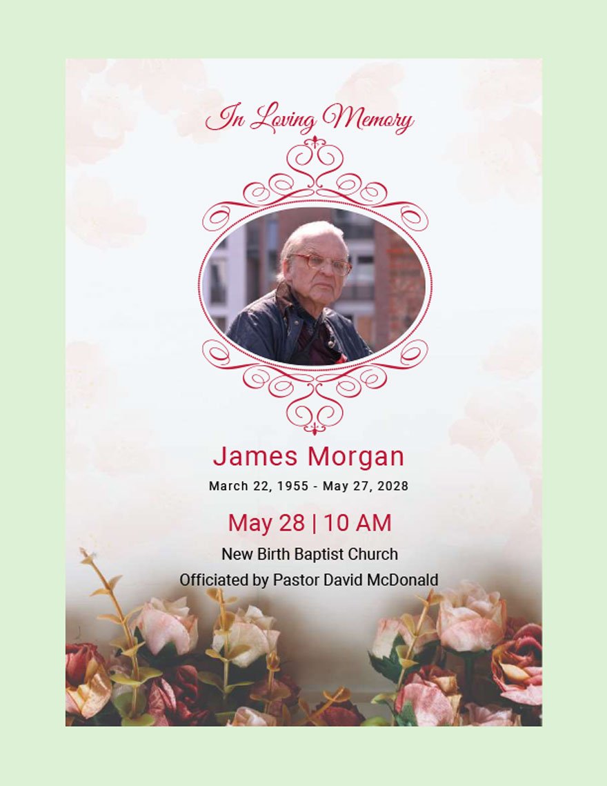 Catholic Funeral Invitation Template