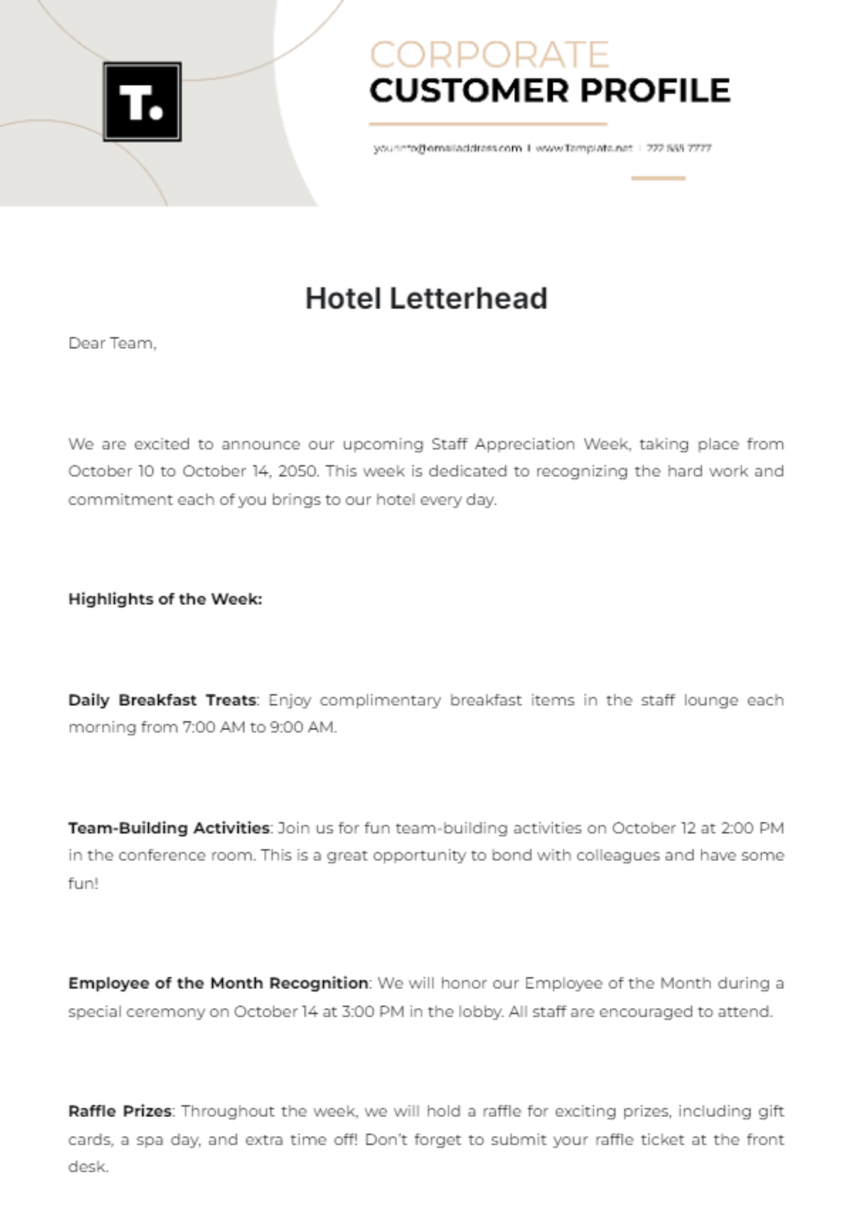 Free Hotel Letterhead Template