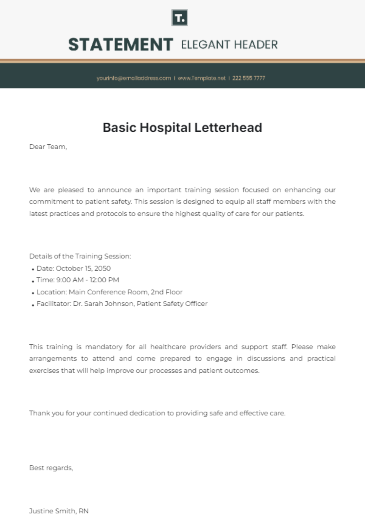 Basic Hospital Letterhead Template