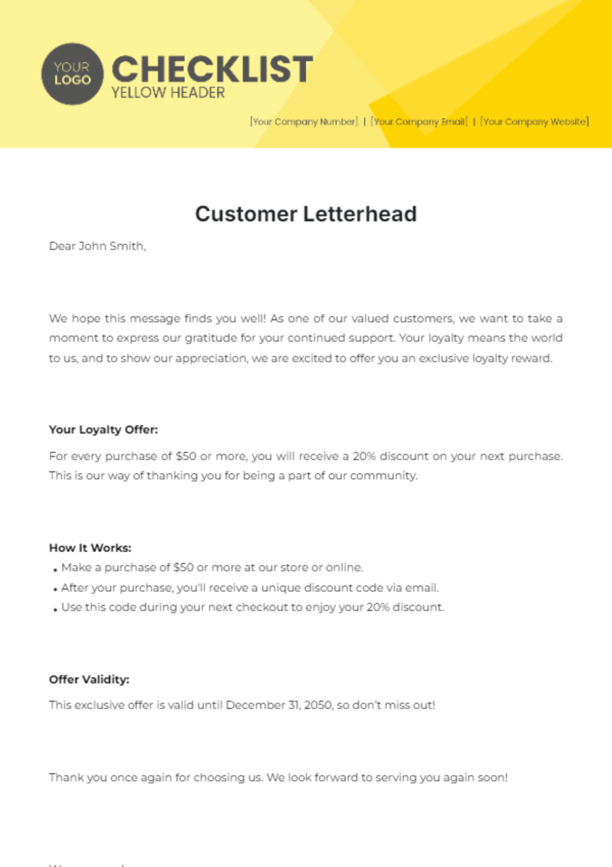 Customer Letterhead Template - Edit Online & Download