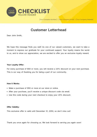 Free Customer Letterhead Template to Edit Online