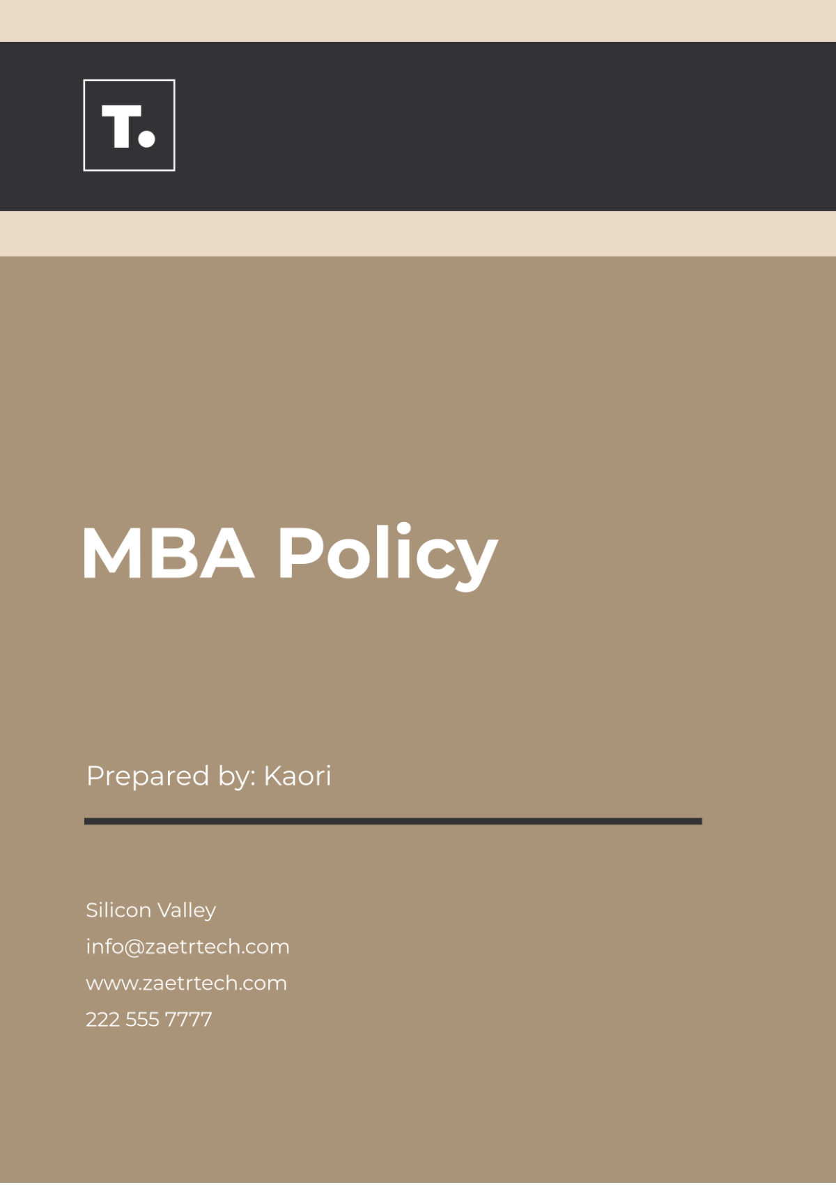 Free MBA Policy Template to Edit Online