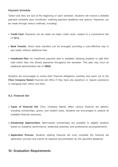 Free MBA Policy Template to Edit Online