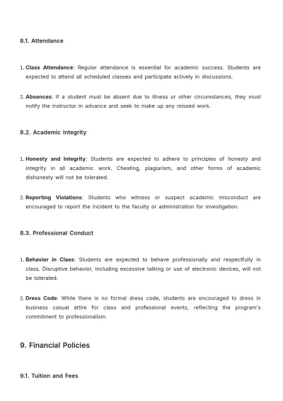 Free MBA Policy Template to Edit Online