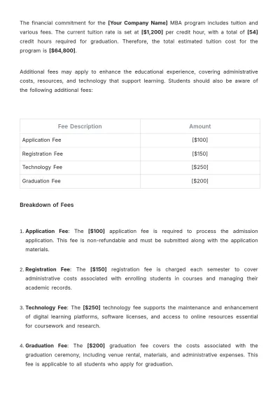 Free MBA Policy Template to Edit Online