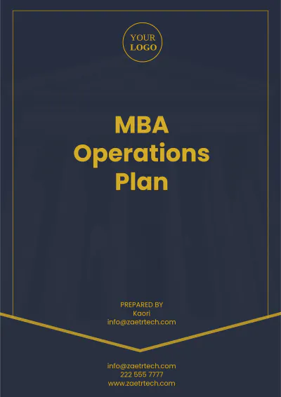 Free MBA Operations Plan Template to Edit Online
