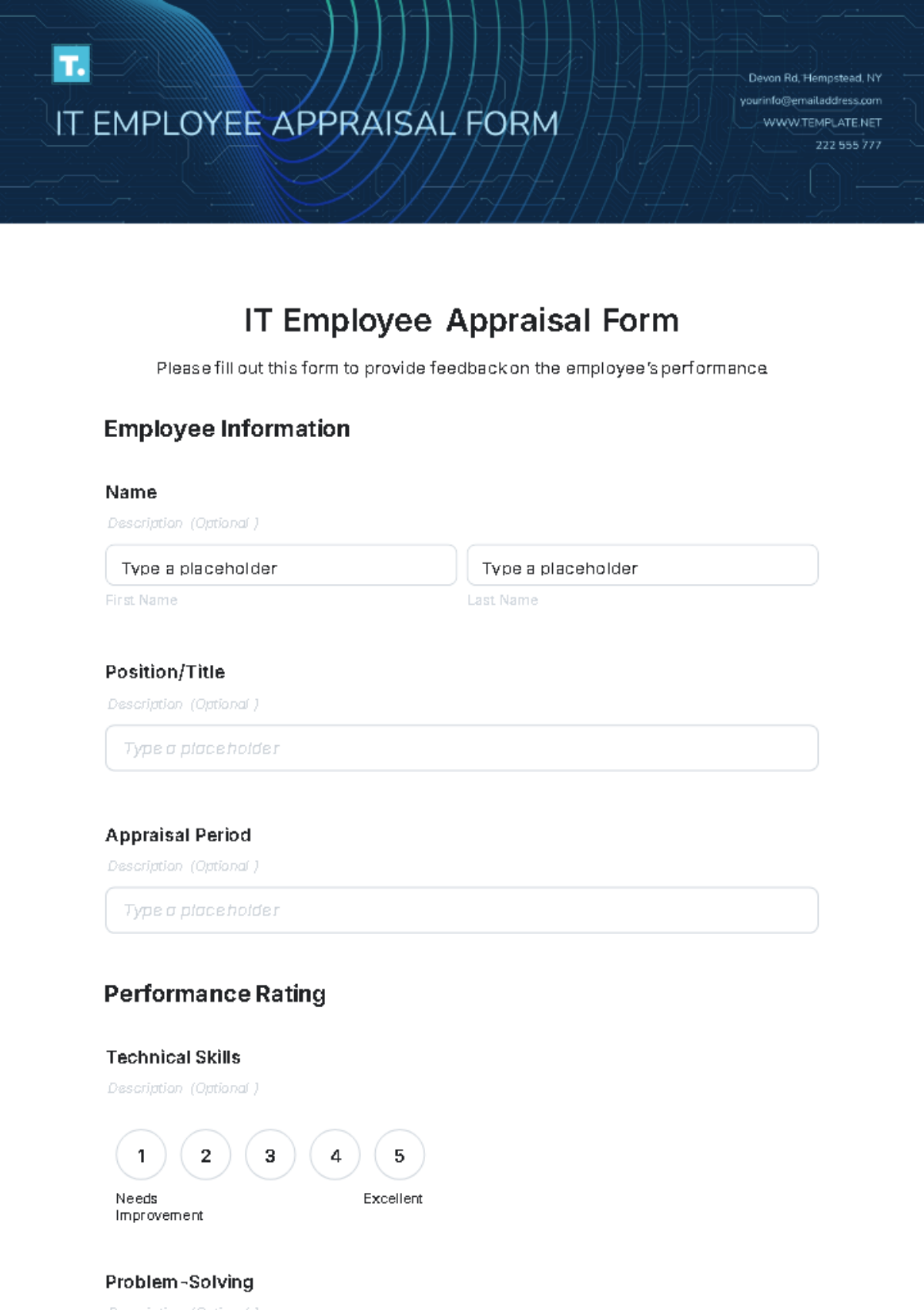 IT Employee Appraisal Form Template - Edit Online & Download