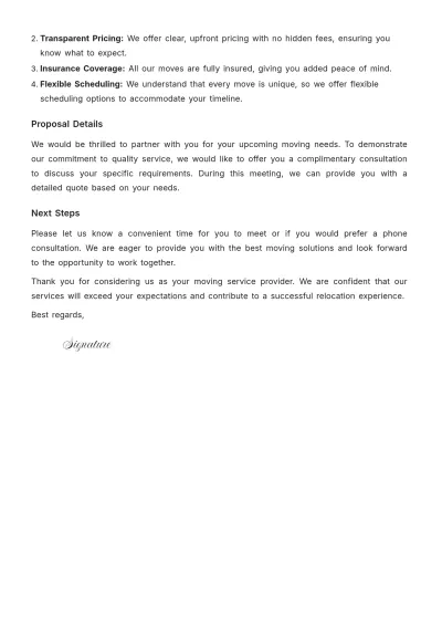 Free Proposal Letter for Moving Company Services Template to Edit Online