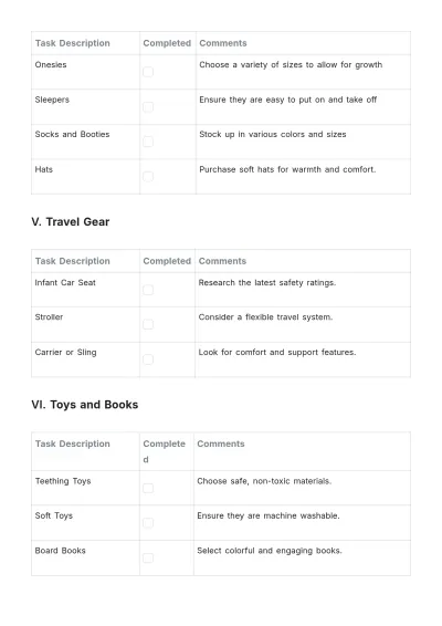 Free Baby Registry Template to Edit Online