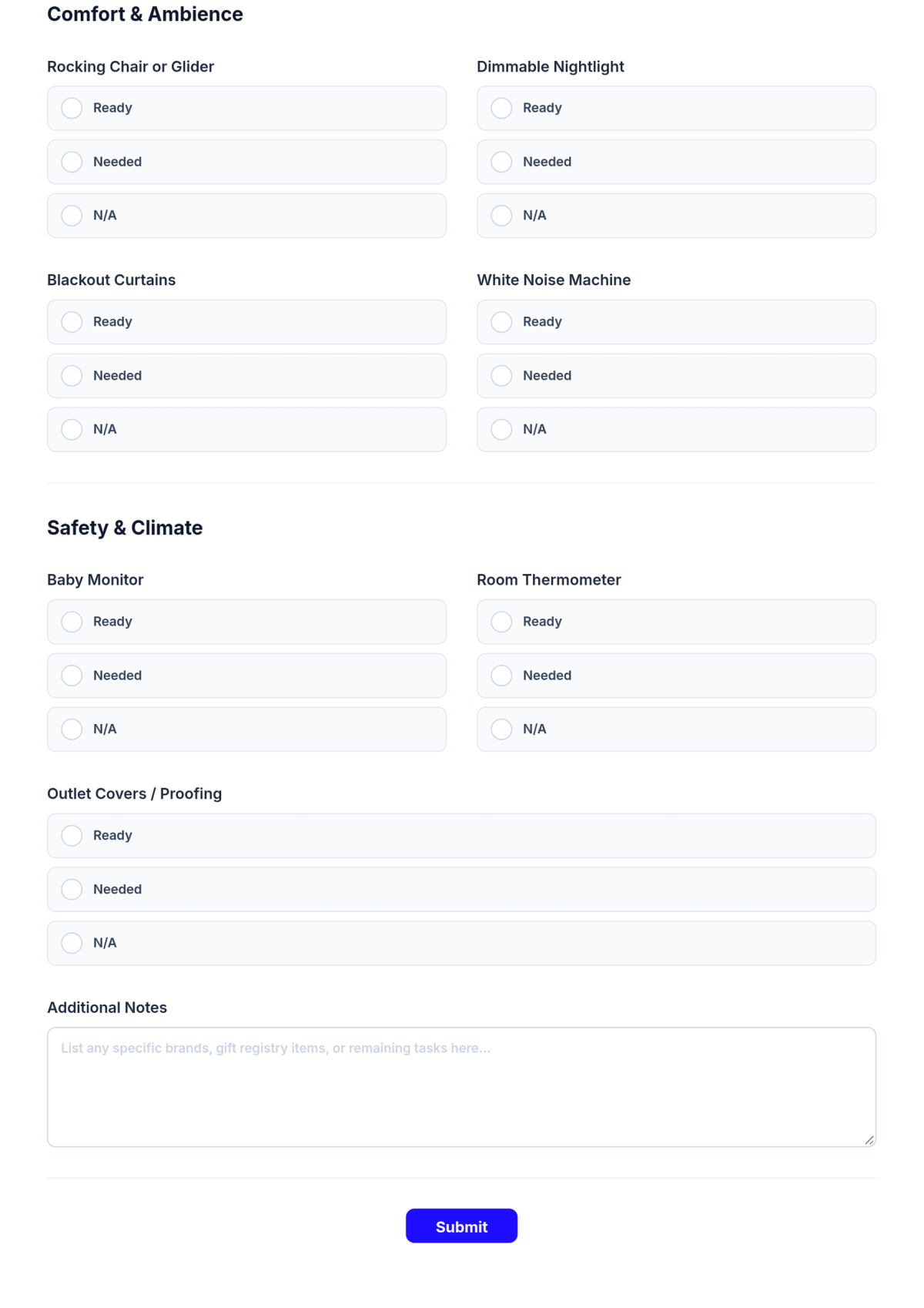 Free Simple Nursery Room Checklist Template & AI Maker Free Simple Nursery Room Checklist Template & AI Maker