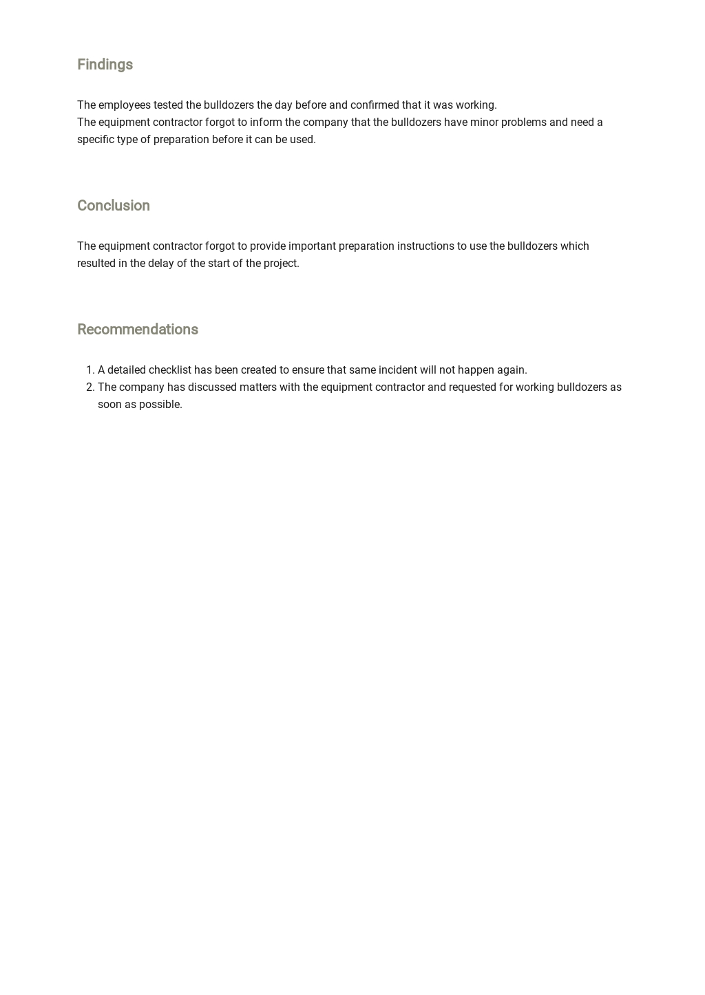 Blank Construction Incident Report Template [Free PDF] - Word | Apple ...