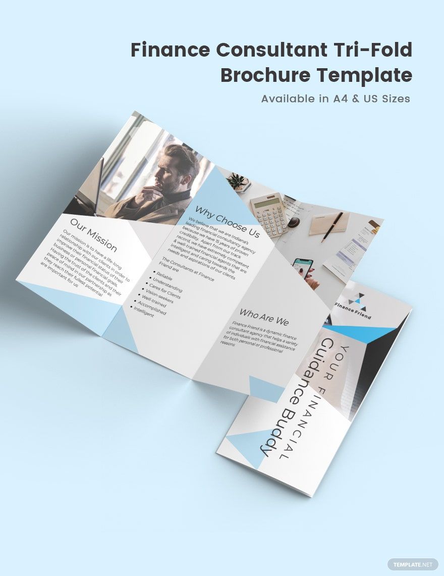 Free Finance Consultant Tri-Fold Brochure Template