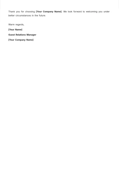 Free Hotel Walk Letter Template to Edit Online