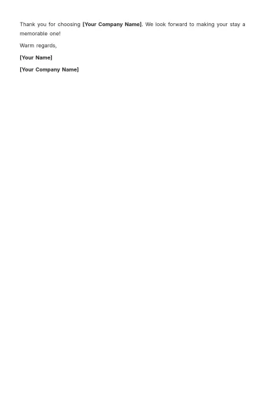 Free Blank Hotel Guest Letter Template to Edit Online