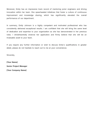Free Recommendation Letter for Colleague Template to Edit Online