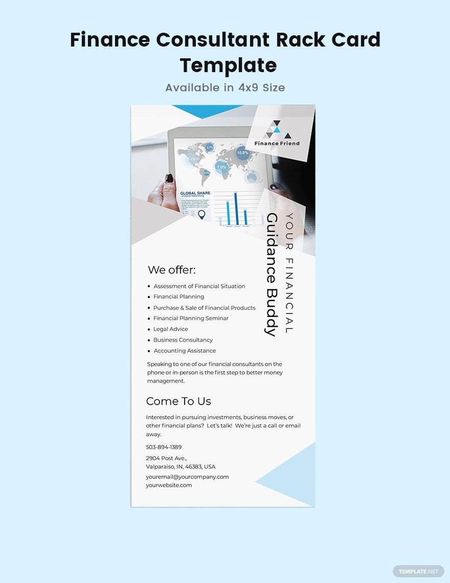 Finance Consultant Rack Card Template