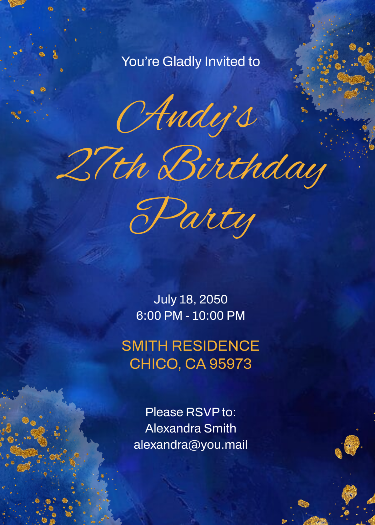 Free Royal Blue Invitation Template