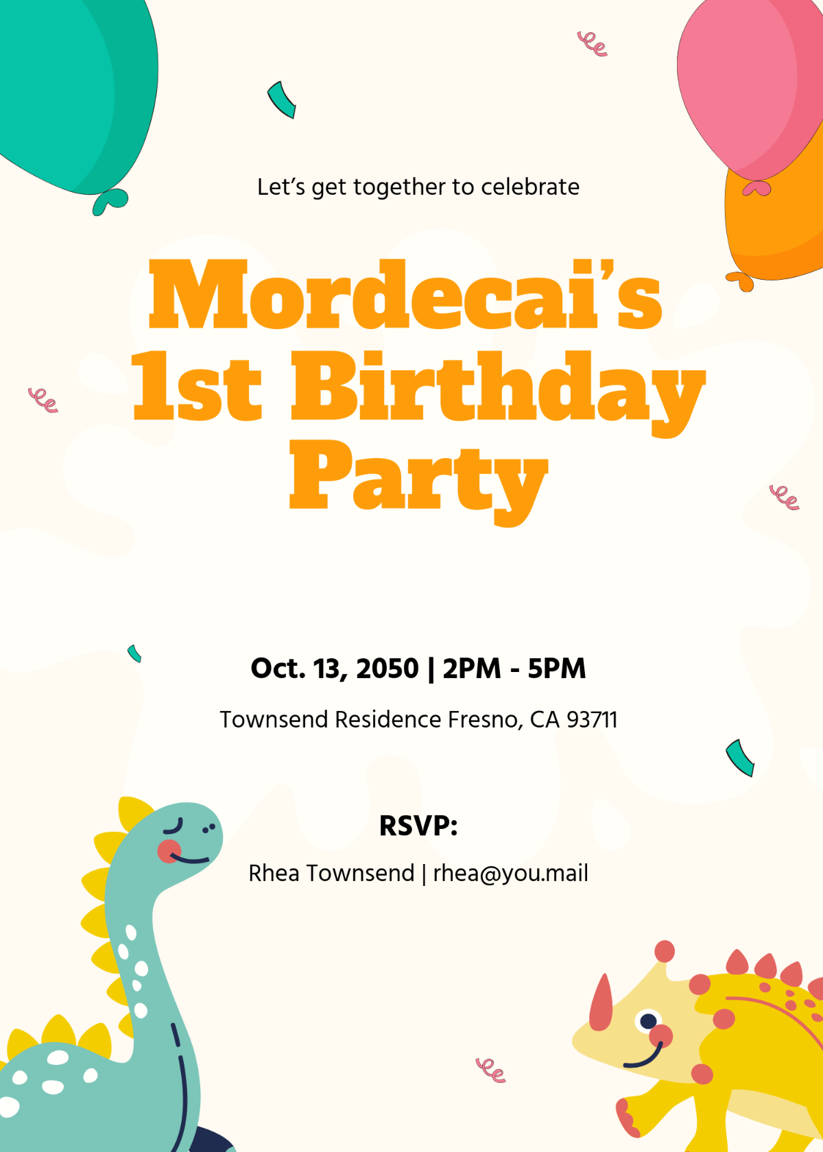 Free Modern 1st Birthday Invitation Template