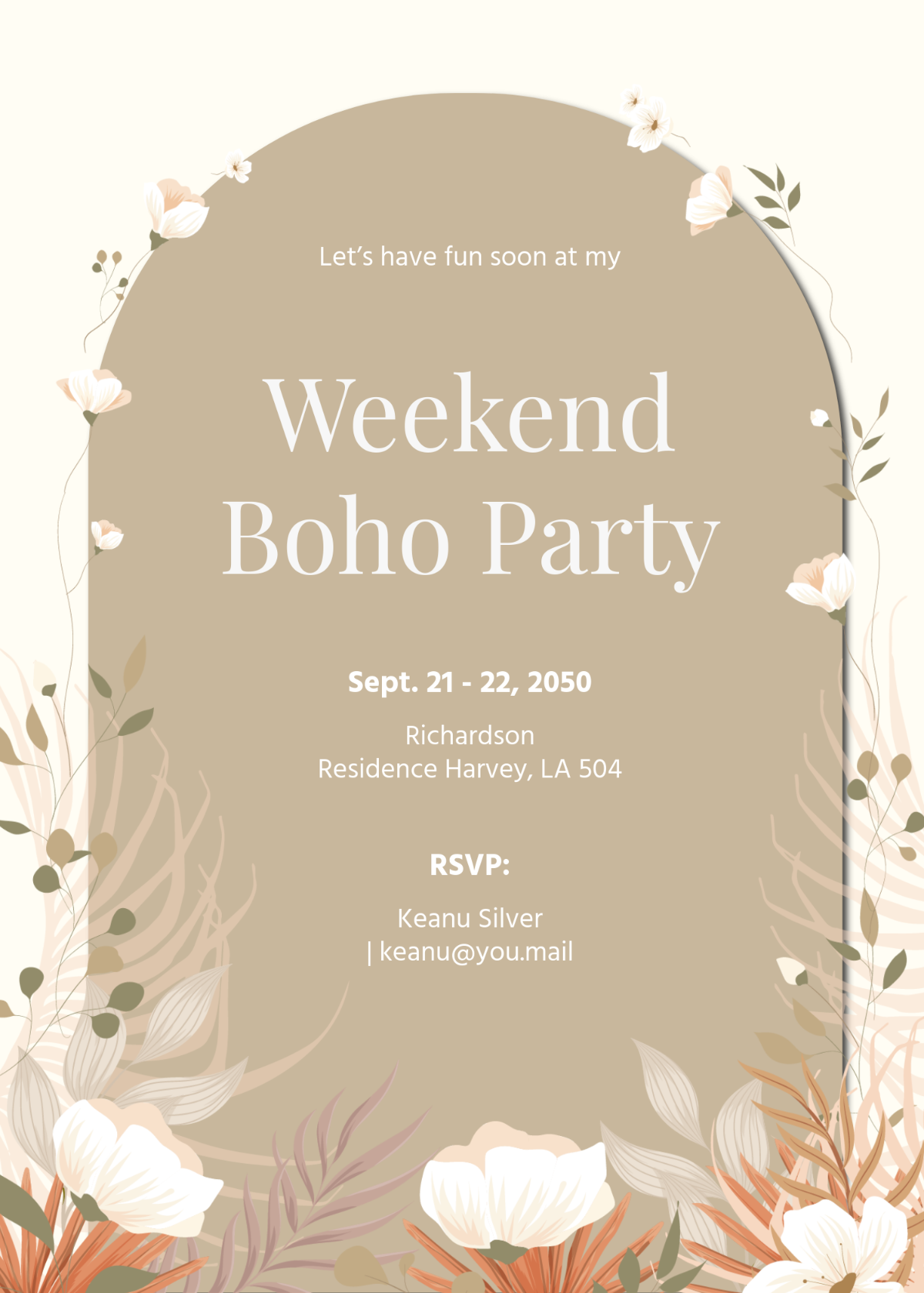 Boho Invitation Template | Template.net