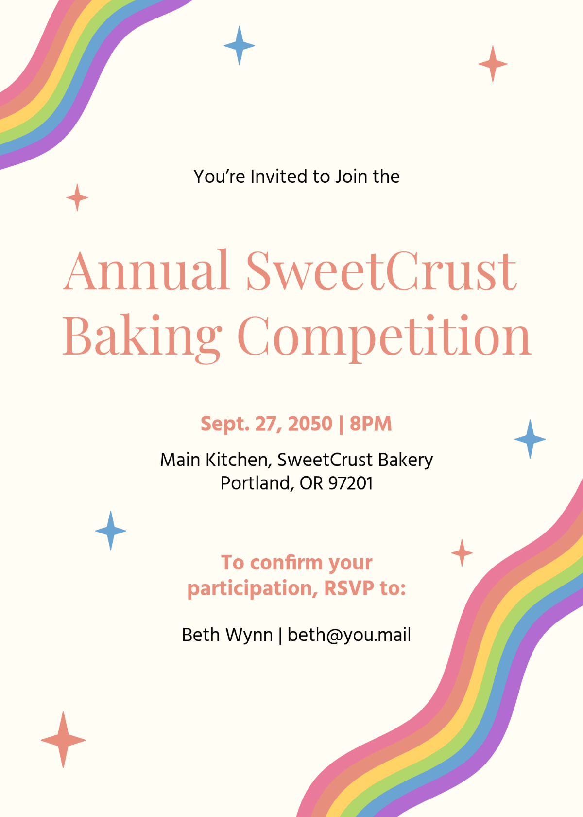 Rainbow Invitation Design Template | Template.net