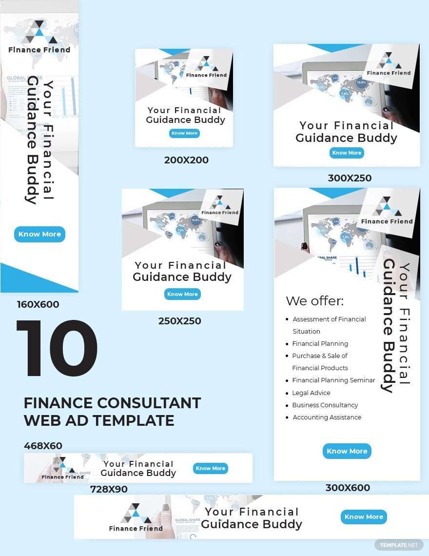 Finance Consultant Web Ads Template in PSD