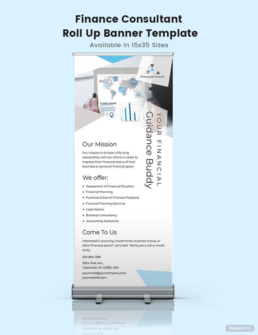 Finance Consultant Roll Up Banner Template