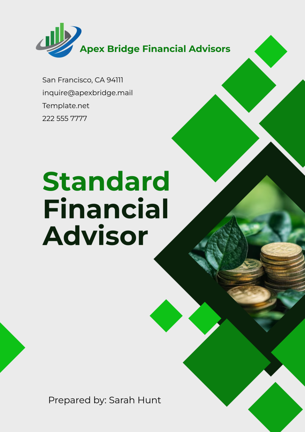 Standard Financial Advisor Cover Page Template - Edit Online & Download