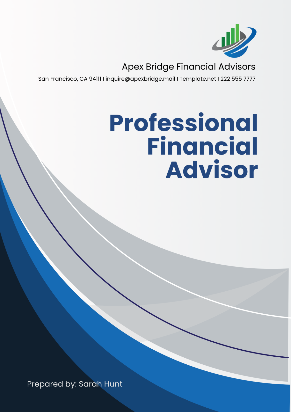 Professional Financial Advisor Cover Page Template - Edit Online & Download