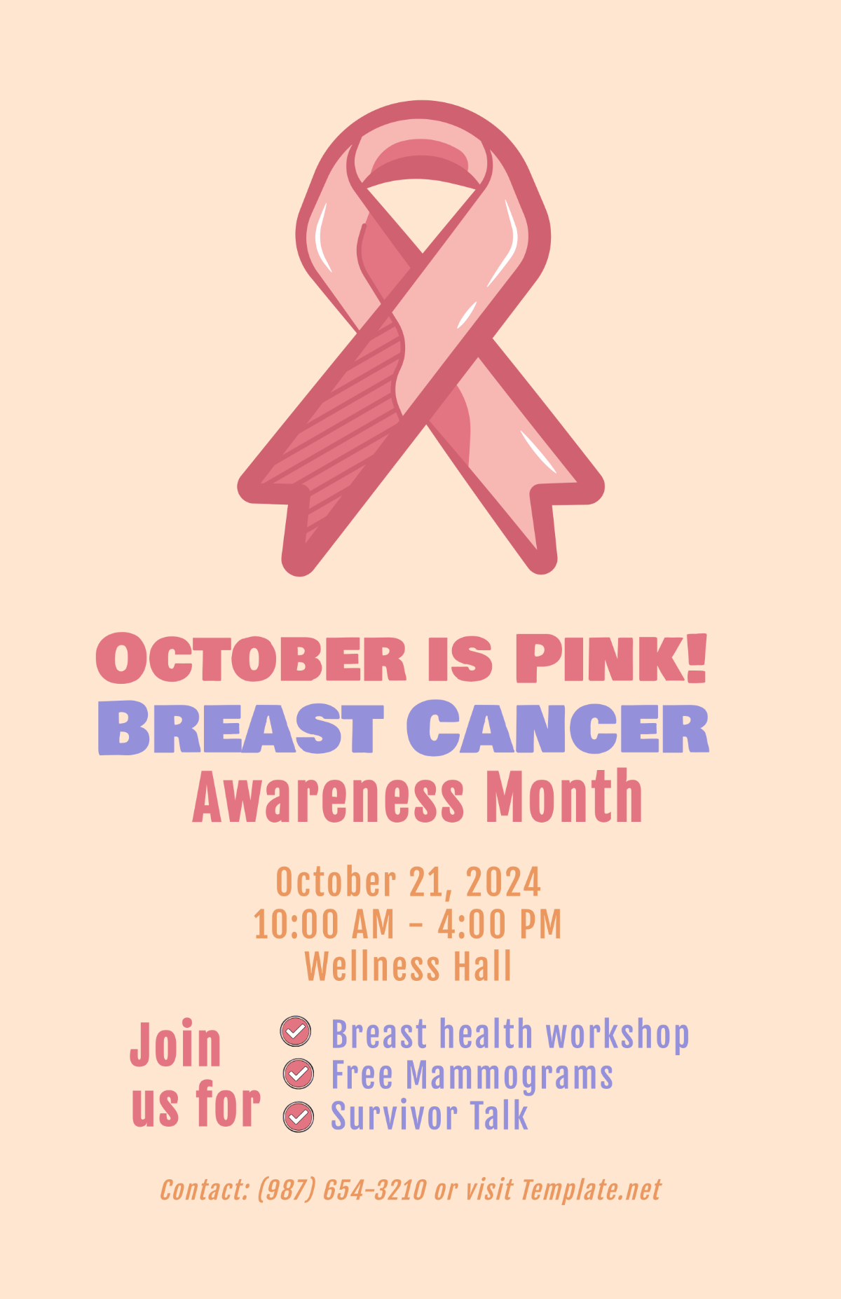 Retro Breast Cancer Awareness Month Poster