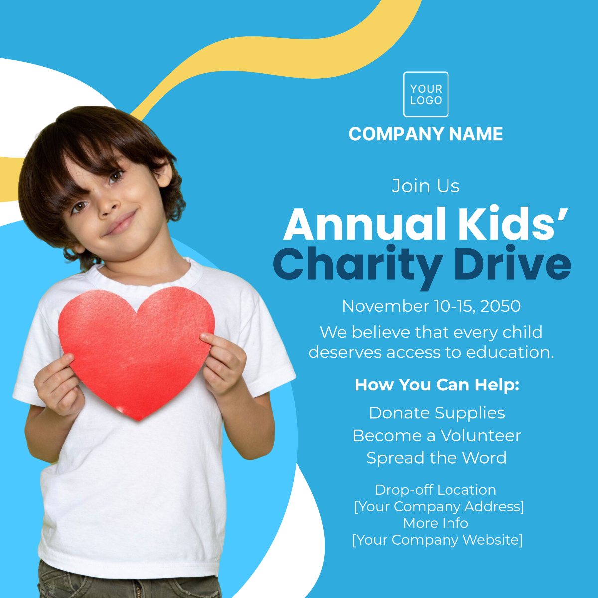 Free Charity Instagram Post Template