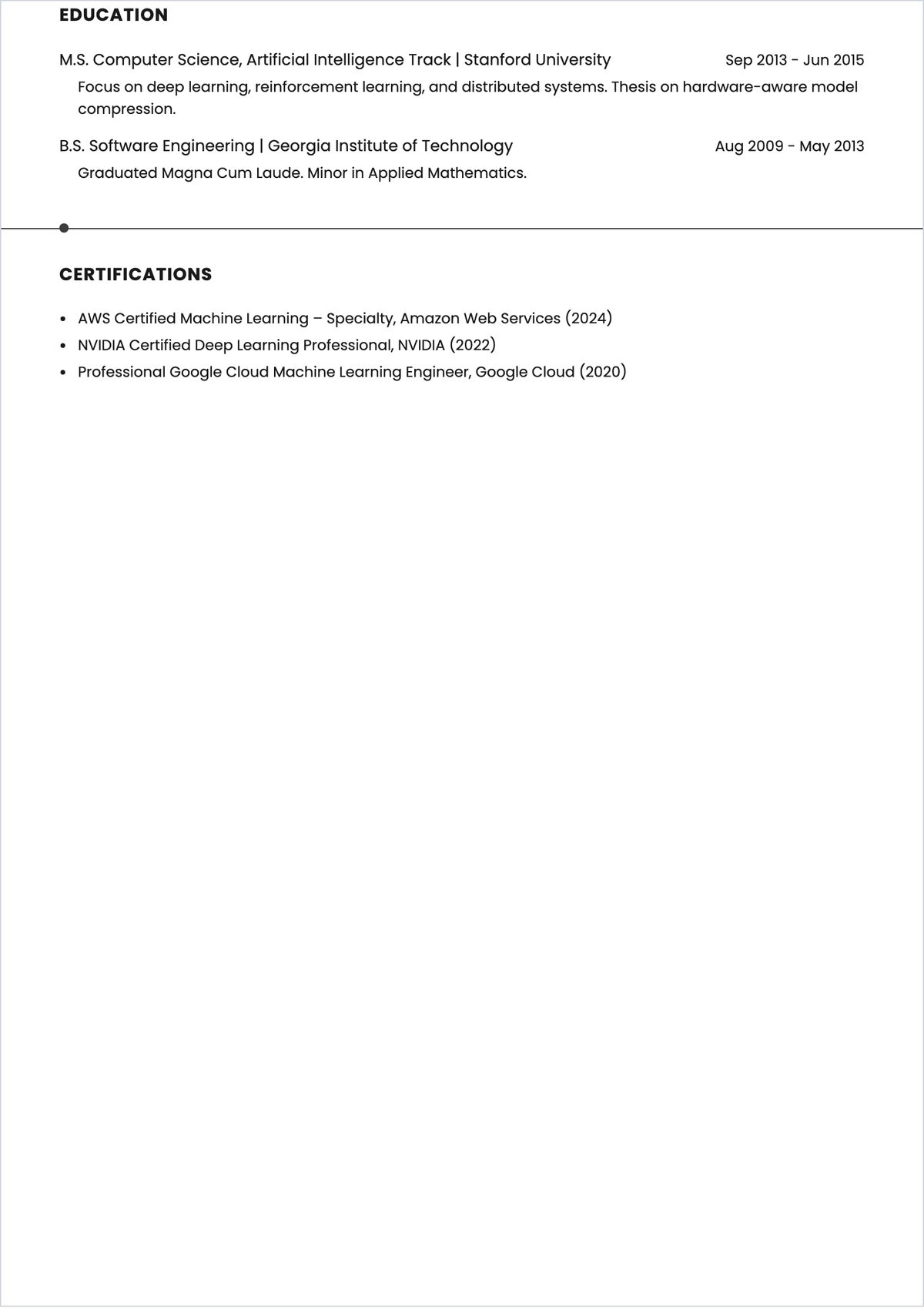 Free AI/ML Programmer ATS Resume Template, AI Resume Builder