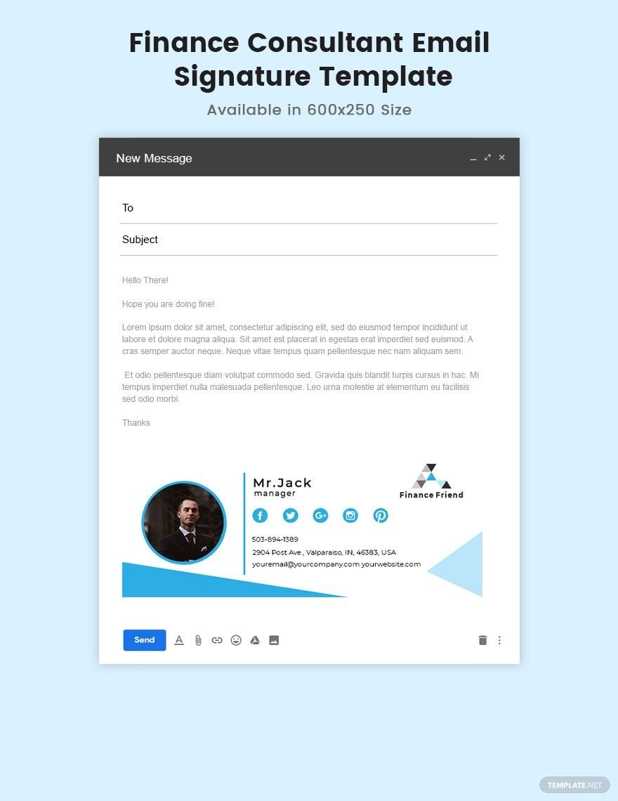 Finance Consultant Email Signature Template in PSD, Outlook, HTML5